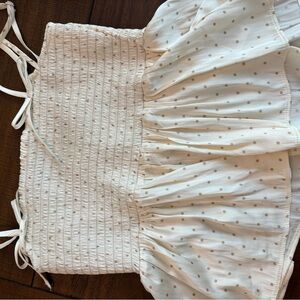 Like New! American Eagle Outfitters Cream polka dot gold and cream Top